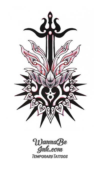 Sword In Shield with Wings Best Temporary tattoos