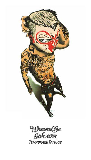 Tattooed Jaguar Man With Face Covered Best Temporary Tattoos