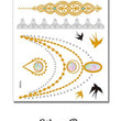 Load image into Gallery viewer, Tear Drop Mandalas with Black and Gold Swallows Metallic Temporary Tattoos
