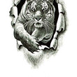 Load image into Gallery viewer, Tiger Crawling Through Hole Best Temporary Tattoos
