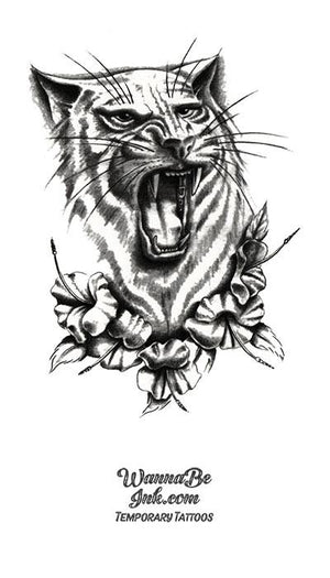 Tiger In Blossoms Best Temporary Tattoos