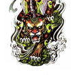 Load image into Gallery viewer, Tiger Tearing Through Green Mystic Smoke Best Temporary Tattoos

