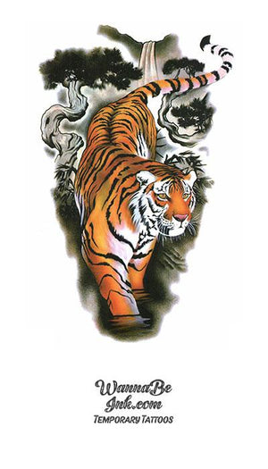 Tiger Walking Through Smoke Best Temporary Tattoos