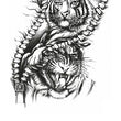 Load image into Gallery viewer, Tigers Behind Zippers Best Temporary Tattoos
