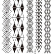 Load image into Gallery viewer, Triangle Geometric Pattern Henna Style Black Temporary Tattoo Sheet
