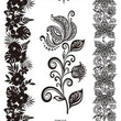 Load image into Gallery viewer, Tropical and Indian Floral Pattern Henna Style Black Temporary Tattoo Sheet
