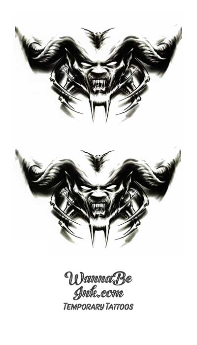 PNG SVG File Creepy Monster Demon Scary Horror Monster Tattoo Stencil for  Cricut Vinyl Cutter - Etsy