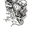 Load image into Gallery viewer, Two Roses and Heart Shaped Watch Best temporary Tattoos

