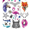 Load image into Gallery viewer, Unicorn Cats Fox Wolf And Animals Best Temporary Tattoos
