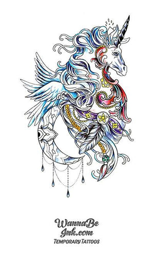 Unicorn Wings and Moon Best Temporary Tattoos
