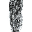Load image into Gallery viewer, Virgin Mary Skull Woman on Motorcycle Roses Vine Temporary Sleeve Tattoos
