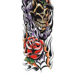 Load image into Gallery viewer, Voodoo Skull with Roses Spider Web and Fire Temporary Sleeve Tattoos
