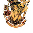 Load image into Gallery viewer, Voodoo Woman With Top Hat and Skull Best Temporary Tattoos
