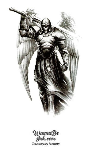 Warrior Angel Drawing Sword Best Temporary Tattoos