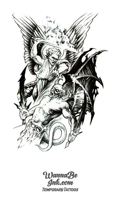 angel vs devil drawing