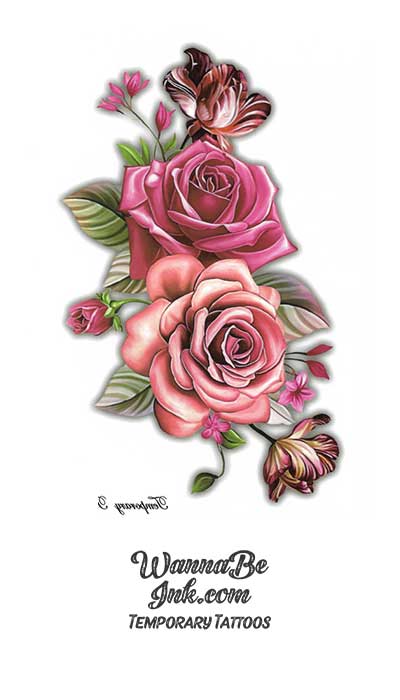 Water Color Flowers Best temporary Tattoos
