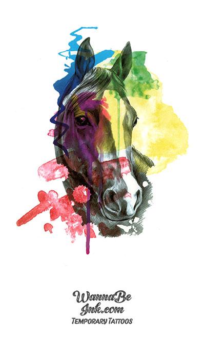 Water Color Horse Best Temporary Tattoos