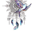 Load image into Gallery viewer, White Bird with Blue highlights and Feathers Best Temporary Tattoos
