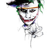 Load image into Gallery viewer, White Sketch Joker Face with Green Hair Best Temporary Tattoos
