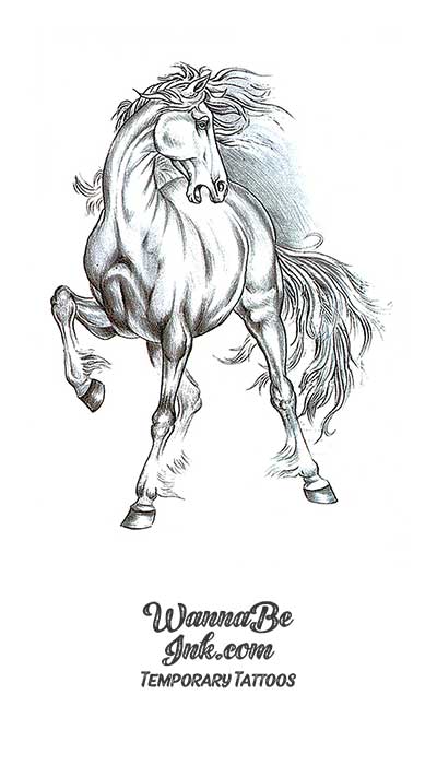 White Stallion Horse Best Temporary Tattoos| WannaBeInk.com