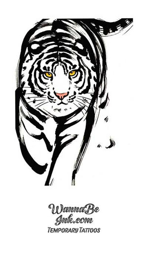 White Tiger Red Tongue Best Temporary Tattoos