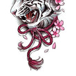 Load image into Gallery viewer, Tiger Wrapped In Golden Leaves Best Temporary Tattoos
