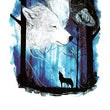 Load image into Gallery viewer, White Wolf and Gray Wolf In Forest Howling Best Temporary Tattoos
