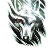 Load image into Gallery viewer, White Wolf With Red Eyes Peering Through Fog Best Temporary Tattoos
