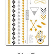 Load image into Gallery viewer, "Wild Heart" Arrows Feathers and Hamsa Metallic Temporary Tattoos
