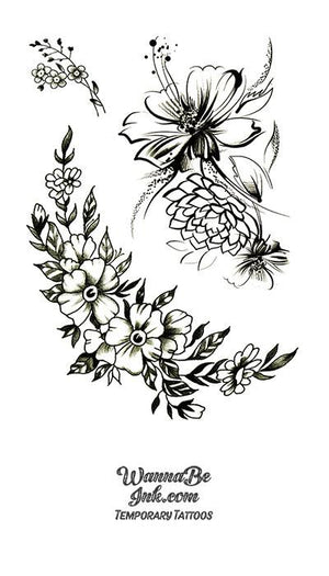 Wildflowers Sketch Best Temporary Tattoos