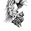 Load image into Gallery viewer, Winged Angel Woman Looking Over Shoulder Best Temporary Tattoos
