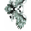 Load image into Gallery viewer, Winged Bird Skull In White and Gray Best Temporary Tattoos
