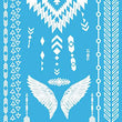 Load image into Gallery viewer, Wings Arrows Native American Triangle Geometric Henna Style White Temporary Tattoo Sheet
