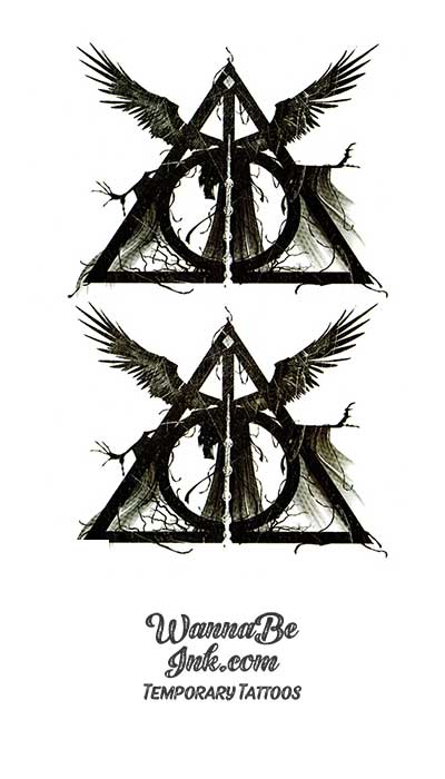 Wings on The Deathly Hallows Best Temporary Tattoos