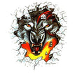 Load image into Gallery viewer, Wolf Breaking Through Stone Best Temporary Tattoos
