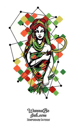 Woman And Green Vines Best Temporary tattoos