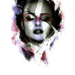 Load image into Gallery viewer, Woman In Black Net Veil Best Temporary Tattoos
