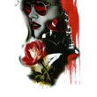 Load image into Gallery viewer, Woman in Red Sunglasses Lips Hat and Rose Best temporary Tattoos
