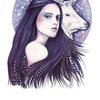 Load image into Gallery viewer, Woman Stag and Moon Best Temporary Tattoos
