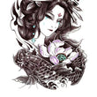Load image into Gallery viewer, Woman With Cracked Face and Flowers Best Temporary Tattoos
