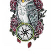 Load image into Gallery viewer, Yellow Eyed Owl Perched on Compass Best Temporary Tattoos
