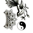 Load image into Gallery viewer, Yin Yang Symbol And Bird Best Temporary Tattoos
